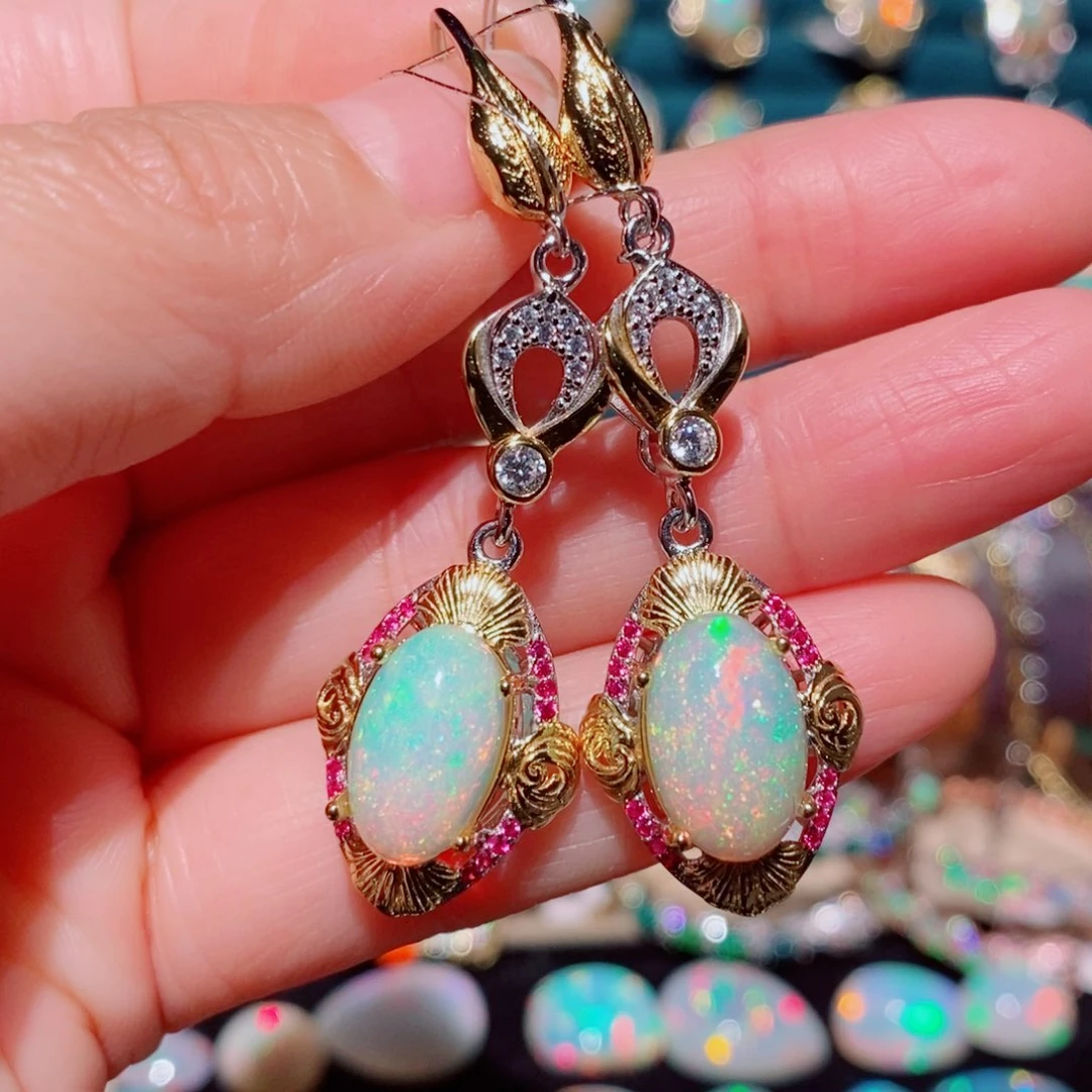 欧泊欧泊耳饰银S925镶嵌