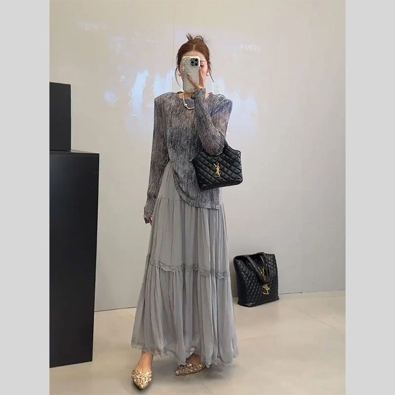 气质高级感小香风独特漂亮大方得体上衣半身裙套装女2025夏季新款