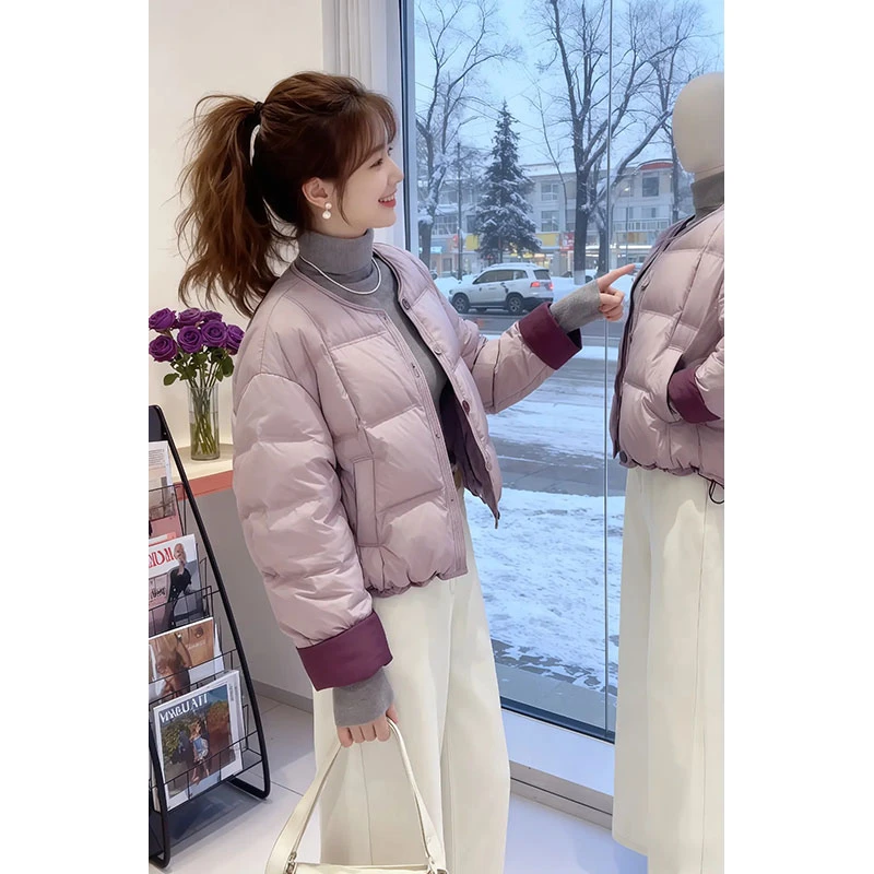 兹伊翰【冬日画布】通勤风时尚棉服女2025冬季新款韩系彩扣棉衣外套