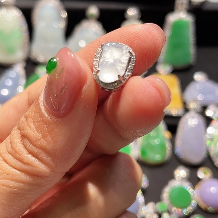 翡翠银S925镶嵌颈饰