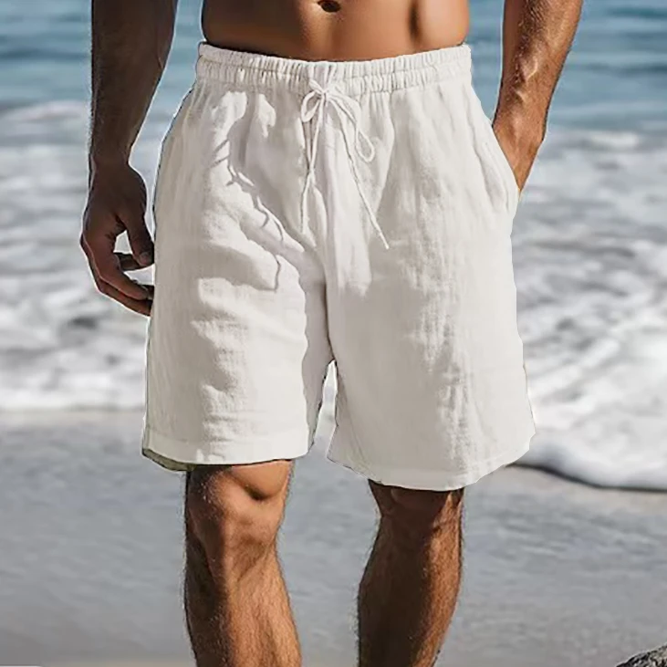 大码260斤棉麻短裤男2025夏季新款宽松舒适美式休闲时尚潮牌懋家