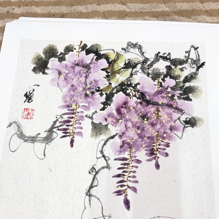 国画花鸟的翅膀和翅膀都是白色的羽毛50.50