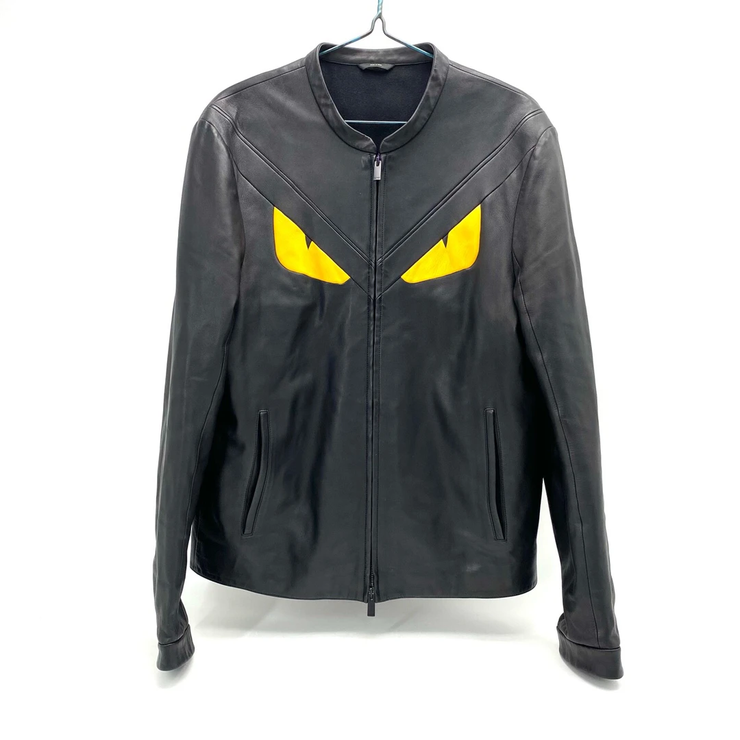 95新 FENDI/芬迪 小怪兽皮衣48码 肩宽48 胸围106 时尚运动休闲