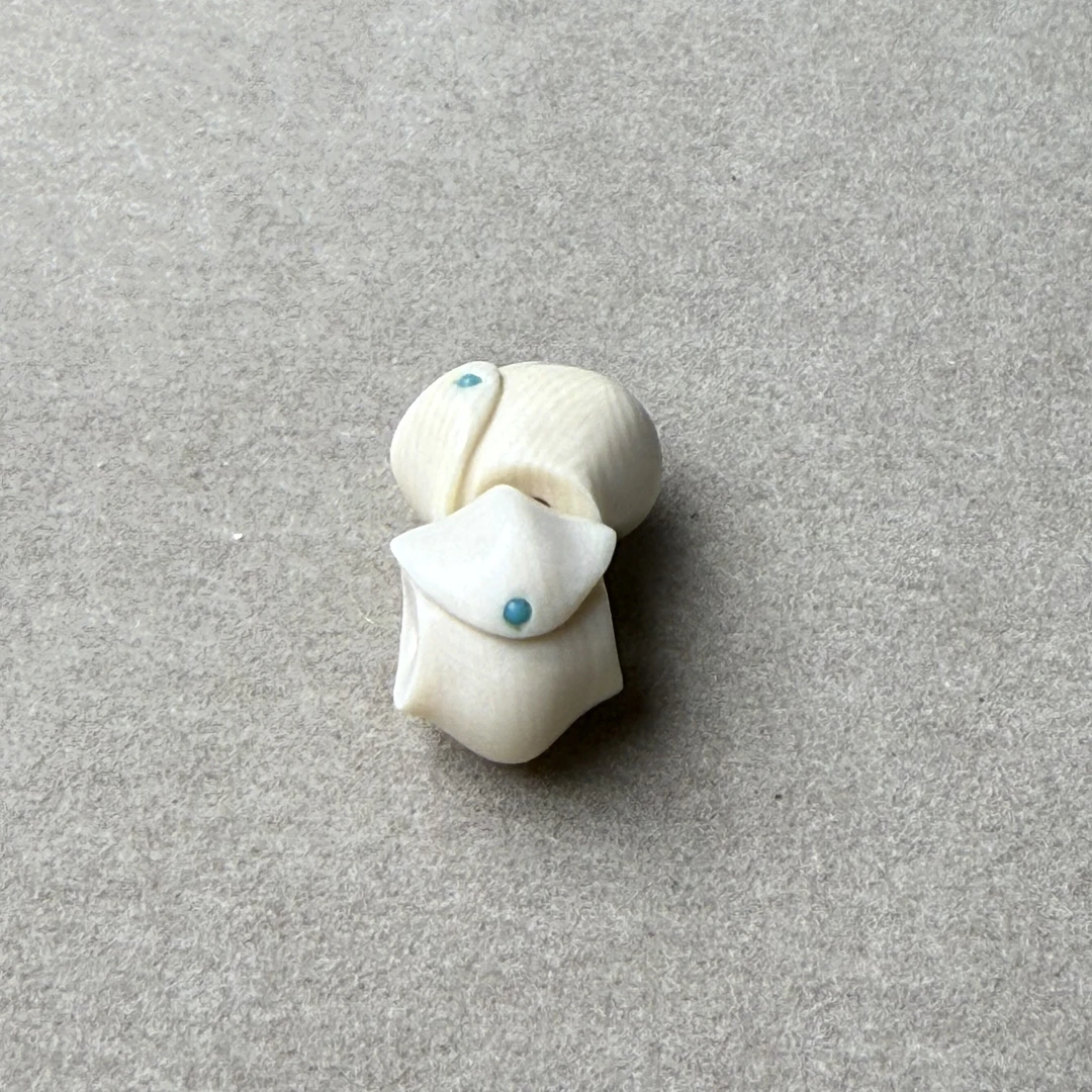 猛犸牙精工鲨鱼背三通文玩DIY配饰 尺寸10mm