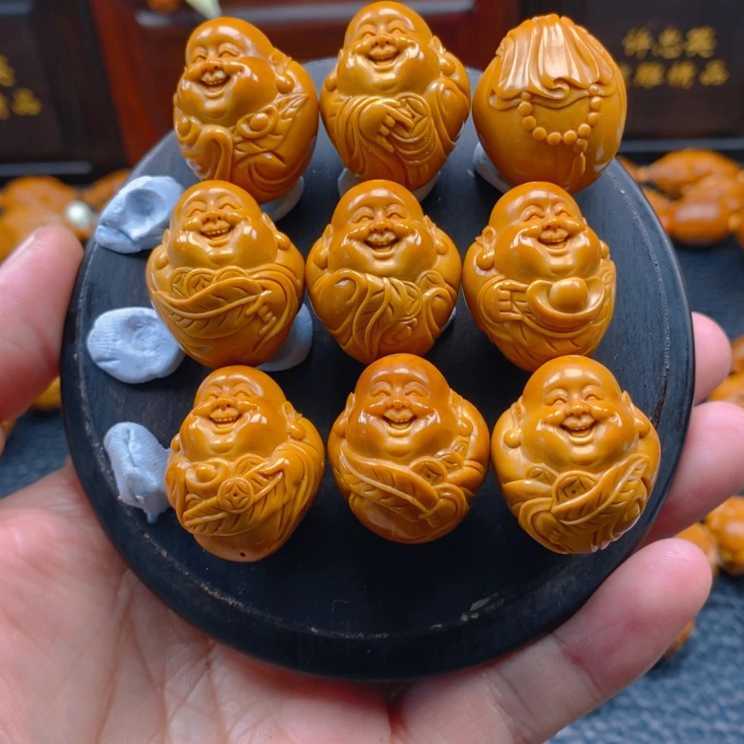 橄榄核手串/手链～*～许忠英2.2一叶生财弥勒（微花）