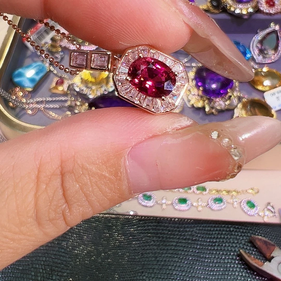 银S925镶嵌碧玺碧玺