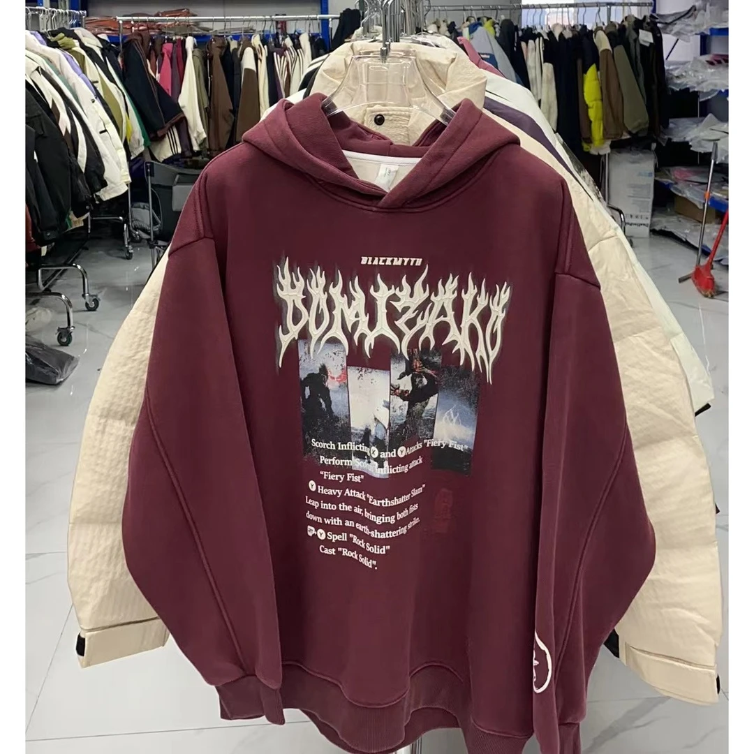 大占推荐 1827-1  潮牌休闲时尚加绒连帽卫衣