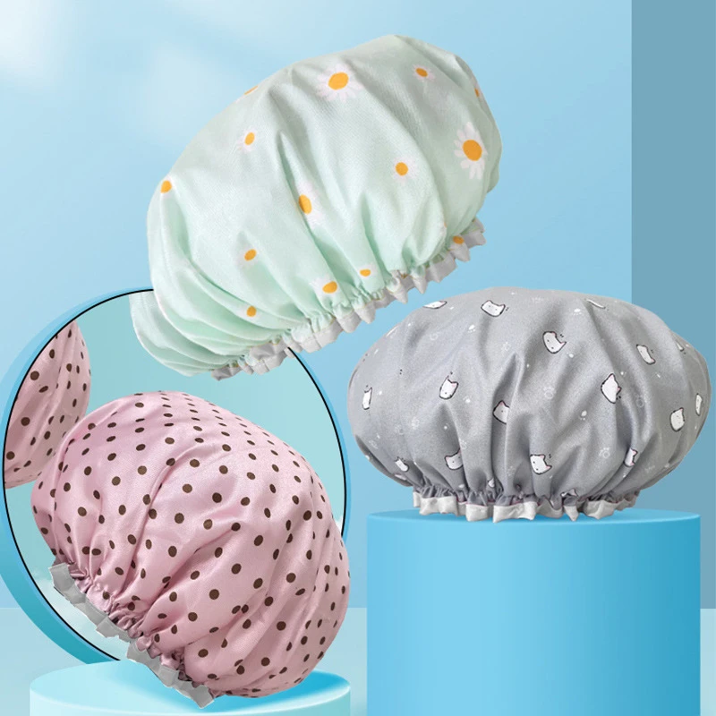 【买一送一】防水女款印花发帽卡通可爱发膜洗澡帽时尚家用双层浴帽
