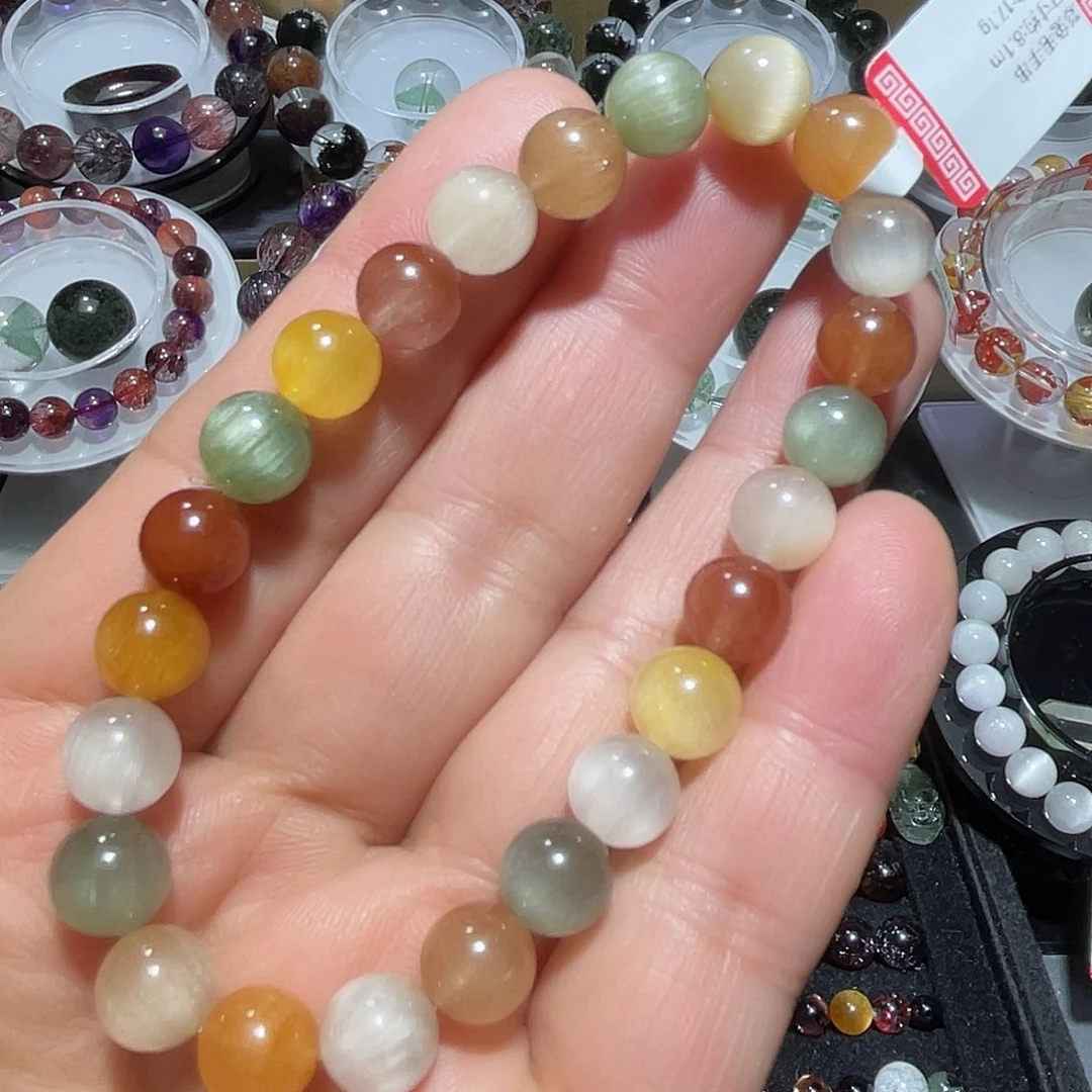 未镶嵌手链水晶彩兔毛手串