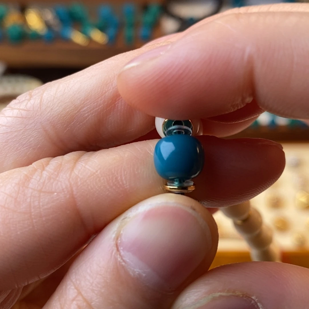 琉璃DIY魔鬼蓝11mm老型一个，隔片4个