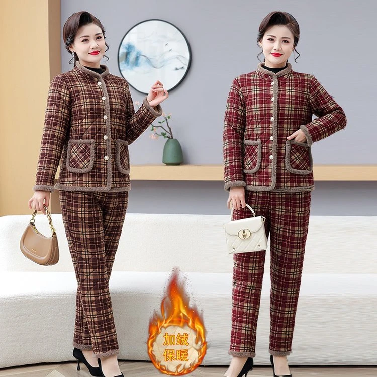 雅鹿优选棉袄棉裤套装女秋冬新款女装外套短款年轻棉服女士复古棉