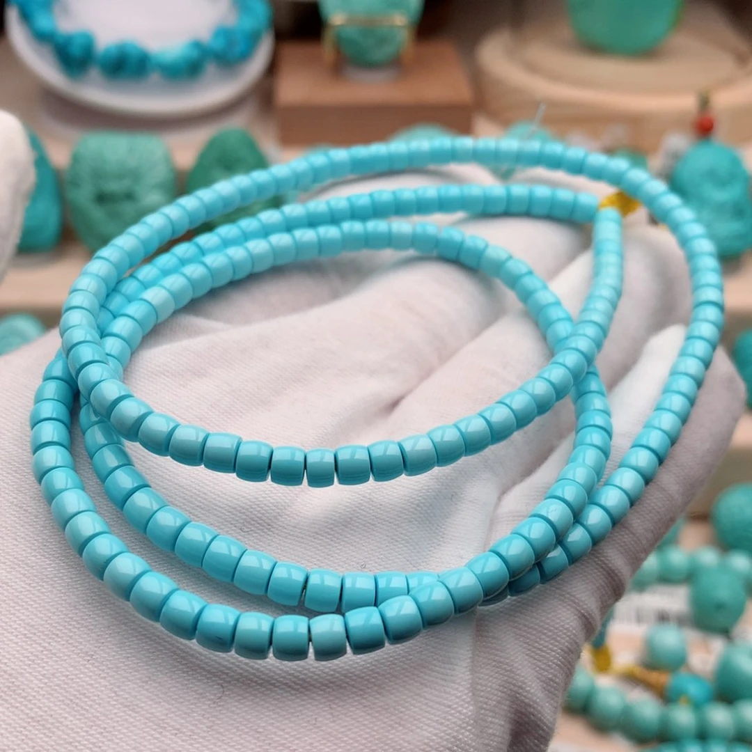 绿松石珠宝奇石未镶嵌4.5mm