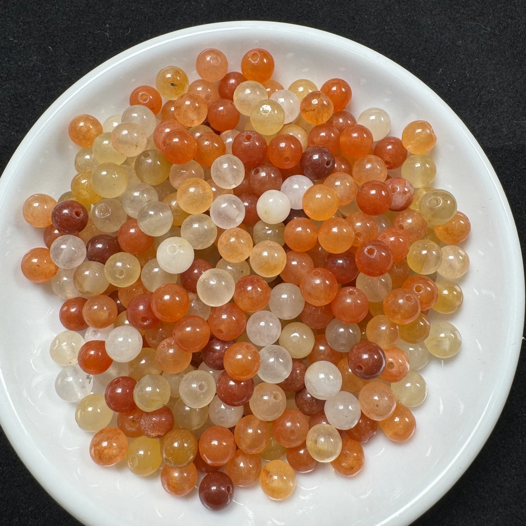 新疆金丝玉圆珠N200卡4mm 60颗（赠送弹力线）