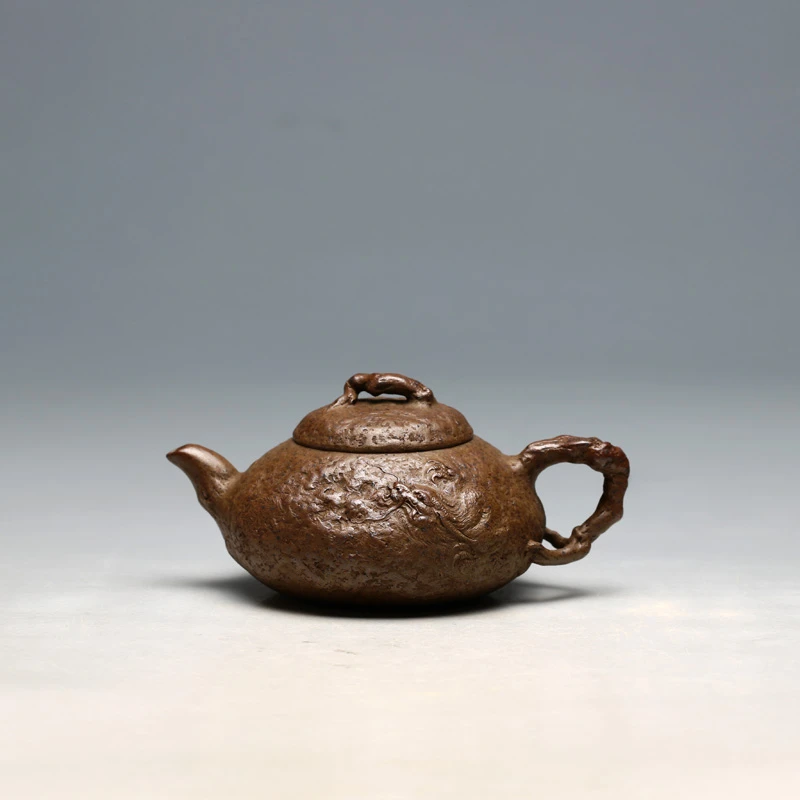 孙金立 全手工老段泥170CC隐龙供春花器 明理茶艺 宜兴紫砂壶