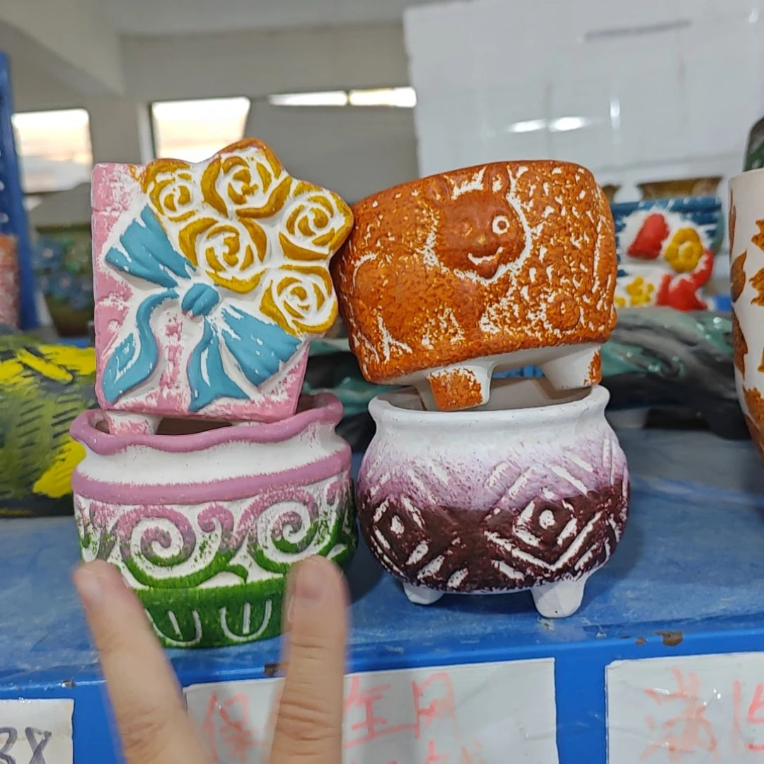 红陶吸水透气的白陶花盆凑满12发货