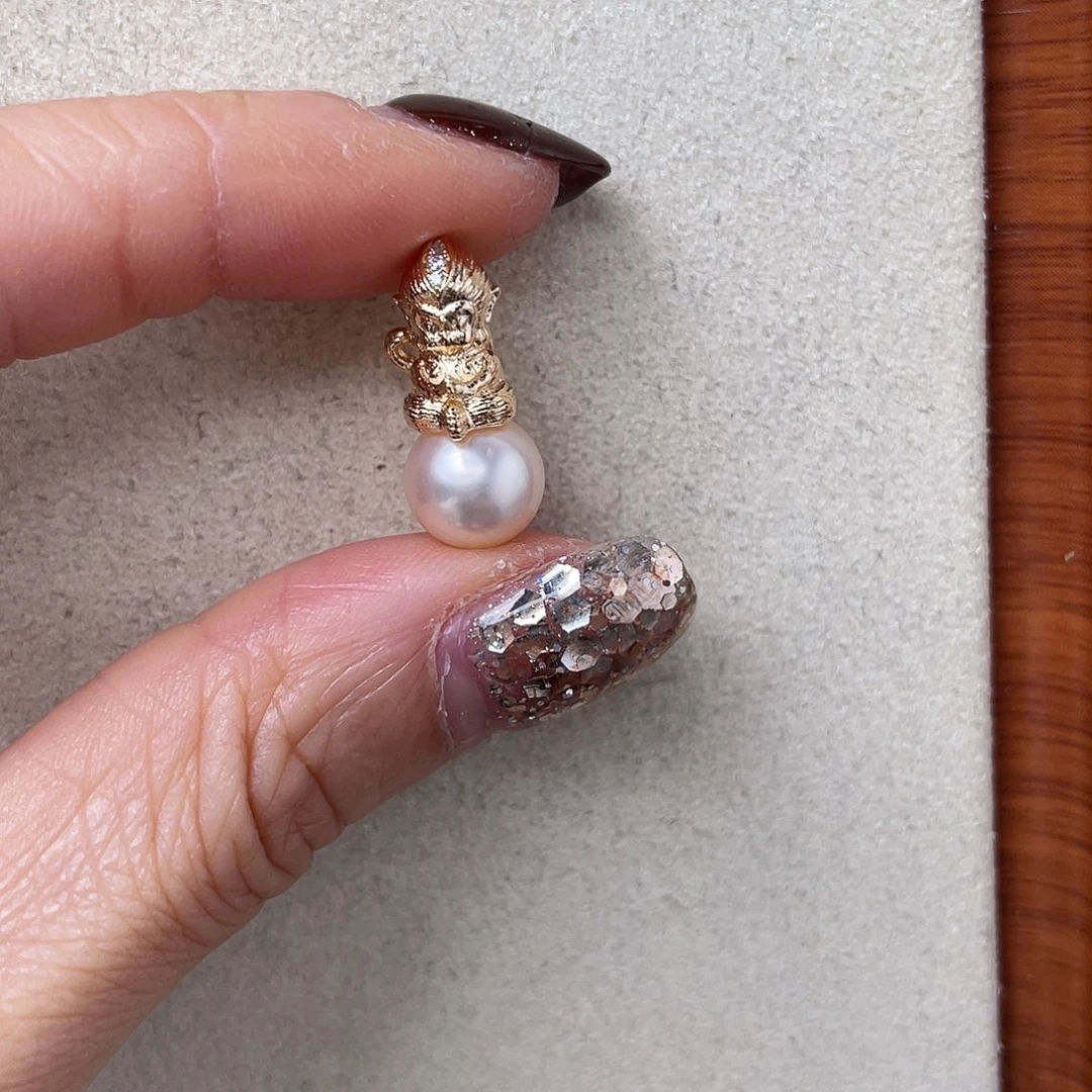 海水珍珠银S925镶嵌吊坠(不含链)