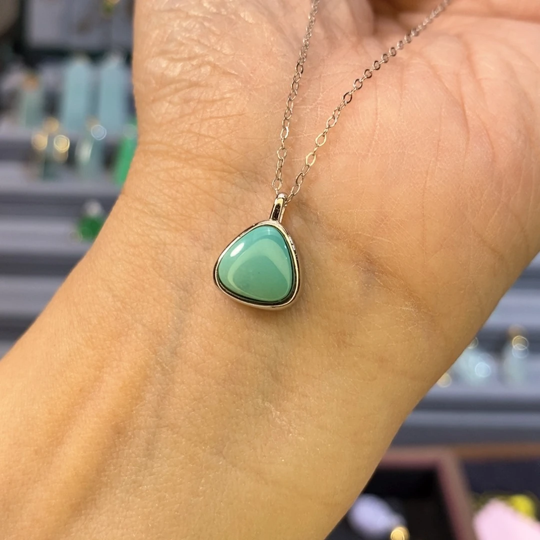 绿松石颈饰银S925镶嵌G