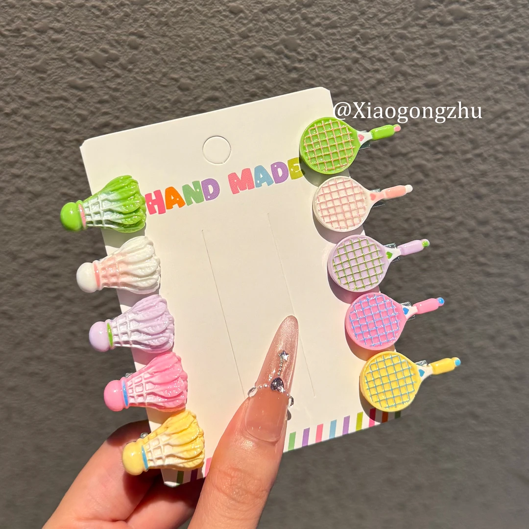 羽毛球发夹鸭嘴夹少女心甜美可爱发卡边夹刘海夹碎发夹发饰头饰