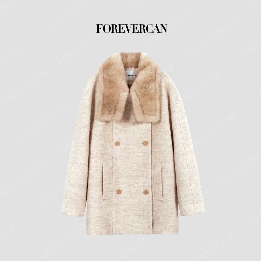 FOREVERCAN“赫尔曼斯”鹅绒服羽绒服经典羊毛呢外套WC57597