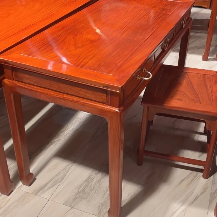正***声紫檀木类家具缅花书桌定金