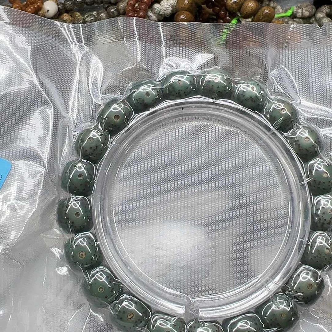星月菩提手串97高端满绿星月菩提单圈1.1