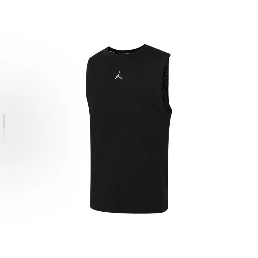 Jordan 纯色圆领套头图案印花修身无袖背心 男款 黑色 FN5857010