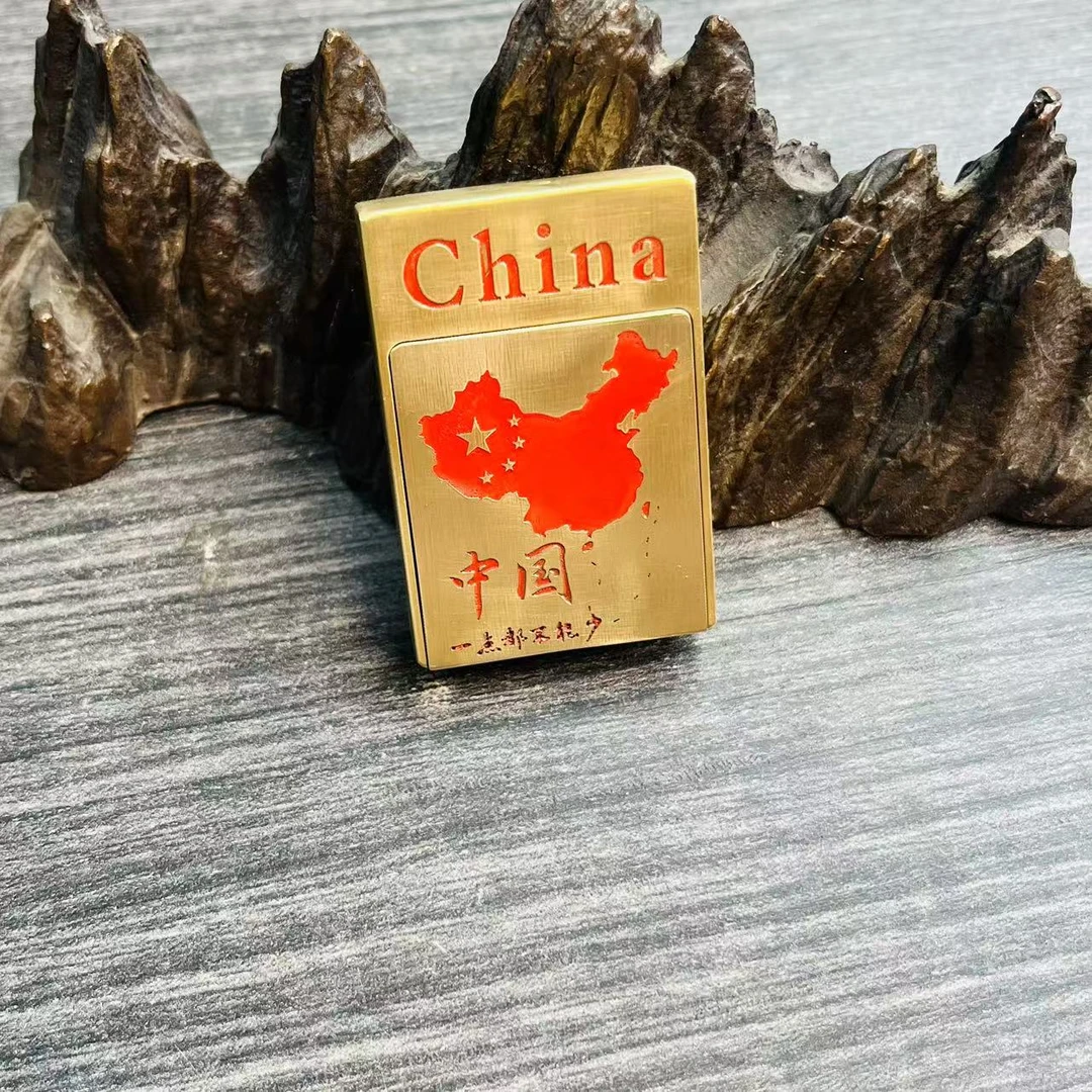 帕伽尼黄铜抽屉机地图手工填彩打火机