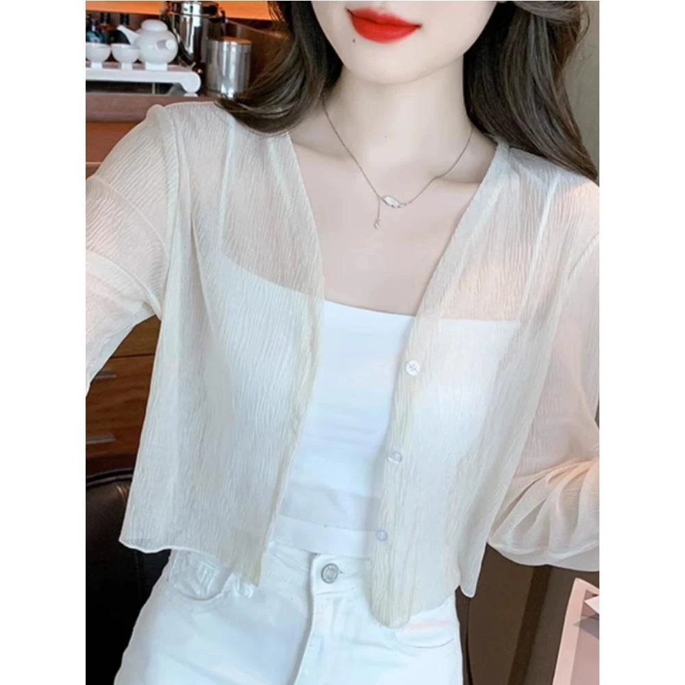 打底衫轻薄吊带裙小披肩夏季薄款开衫韩版外搭蕾丝