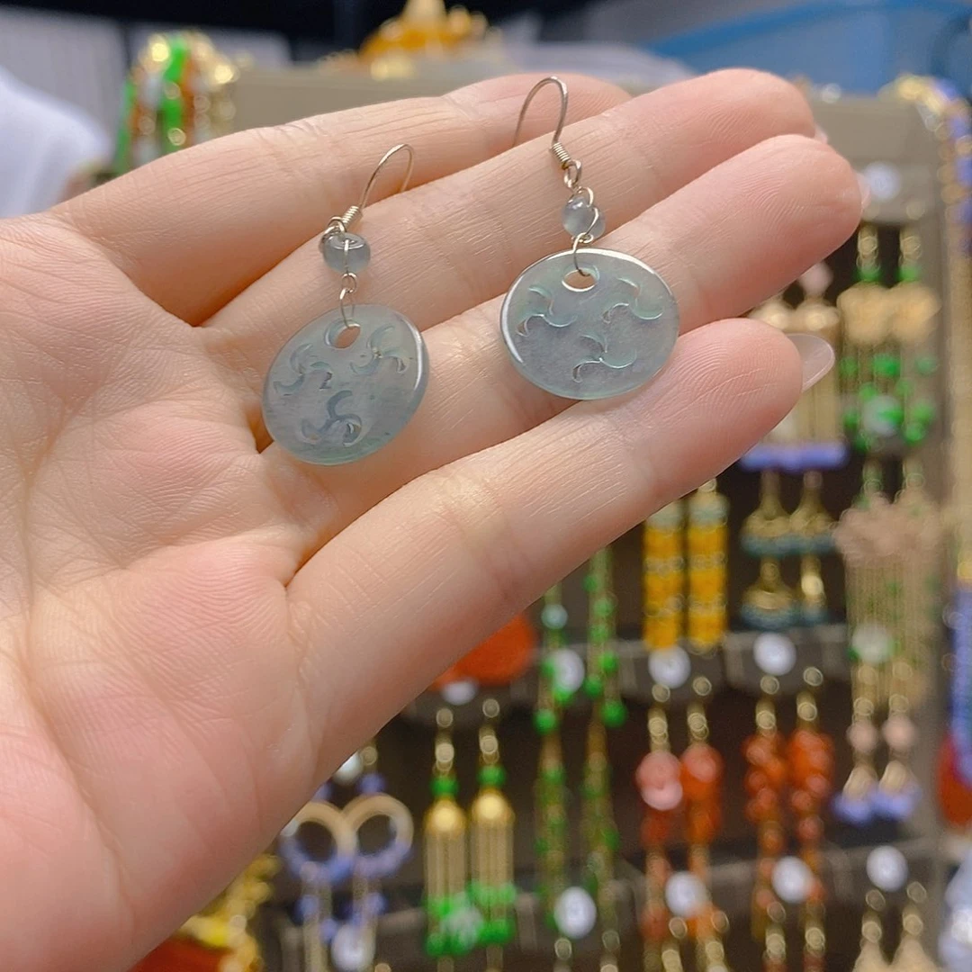 翡翠合金耳饰翡翠