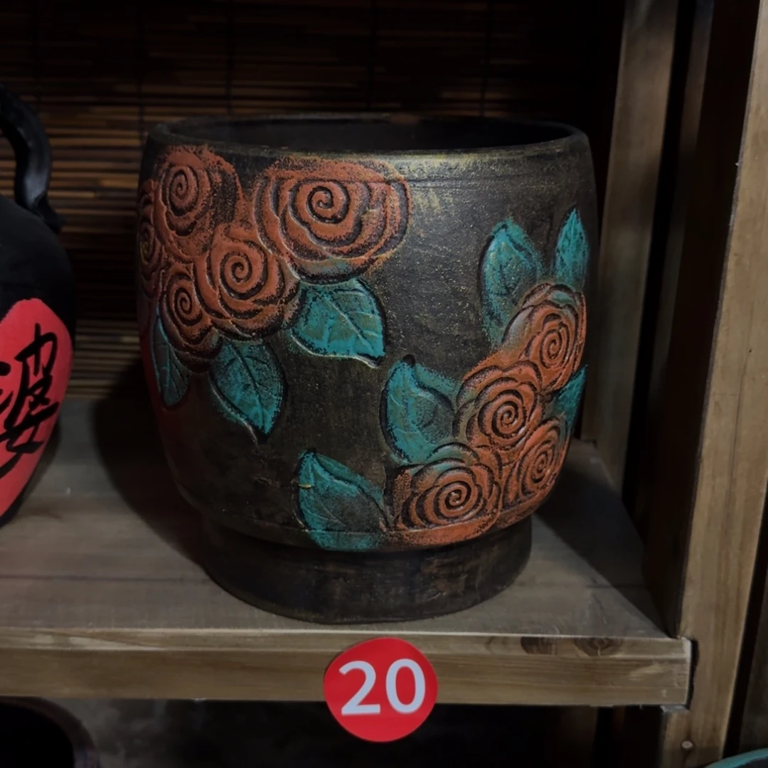 带孔高端浮雕花盆炸炸炸炸