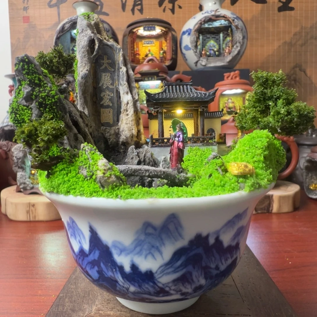 无花朵紫砂壶微景观茶杯