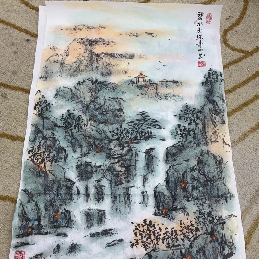 国画杨志杰四尺三开童