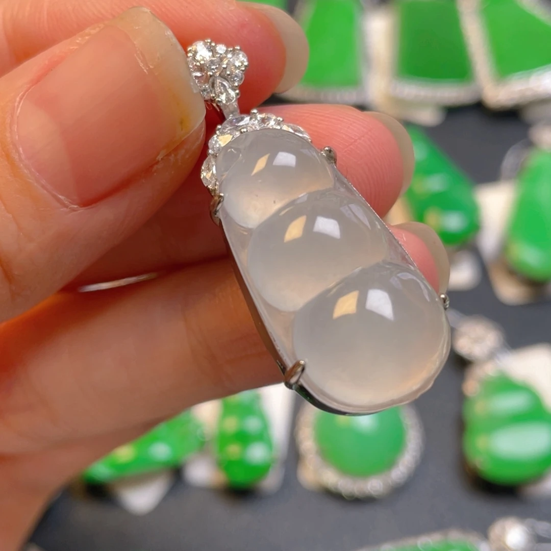 翡翠银S925镶嵌吊坠(不含链)