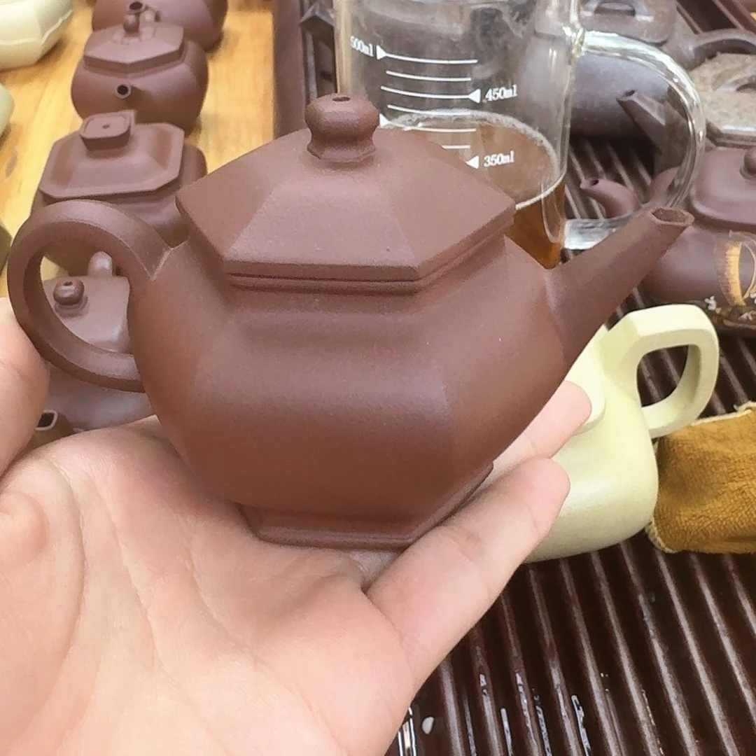 紫砂茶壶六方水平130cc