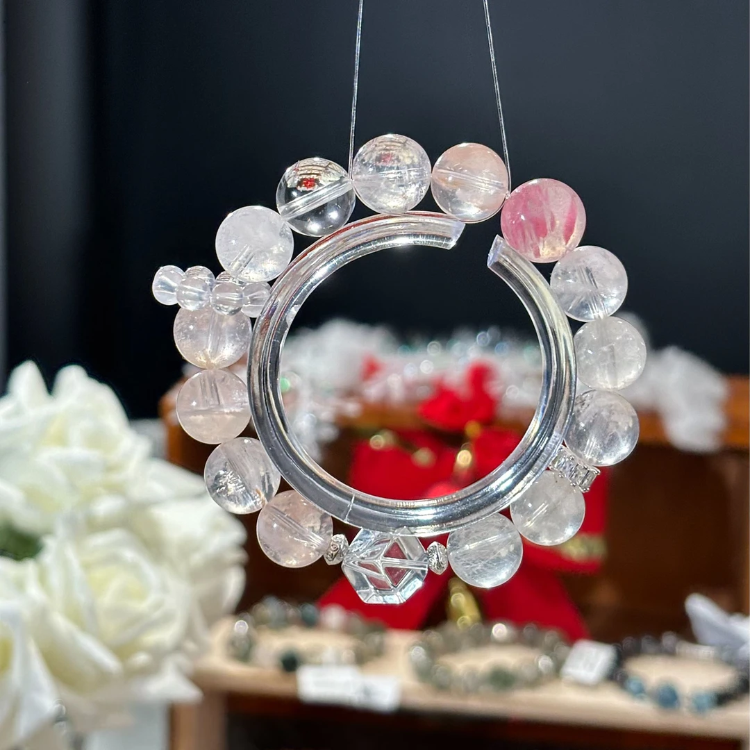 XH103-粉雪花幽灵手串有暇多样性拍二发一