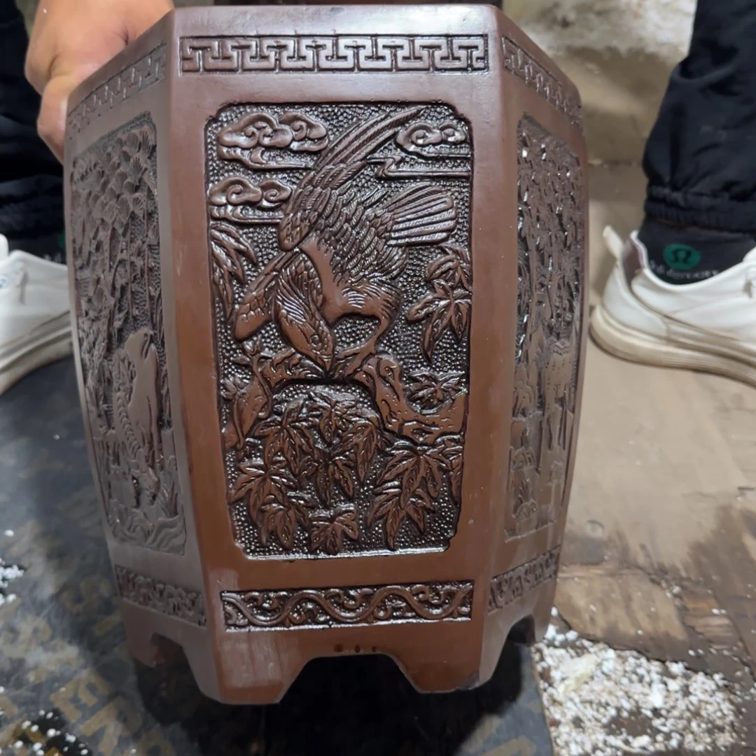 紫砂花盆口径21 19高度26