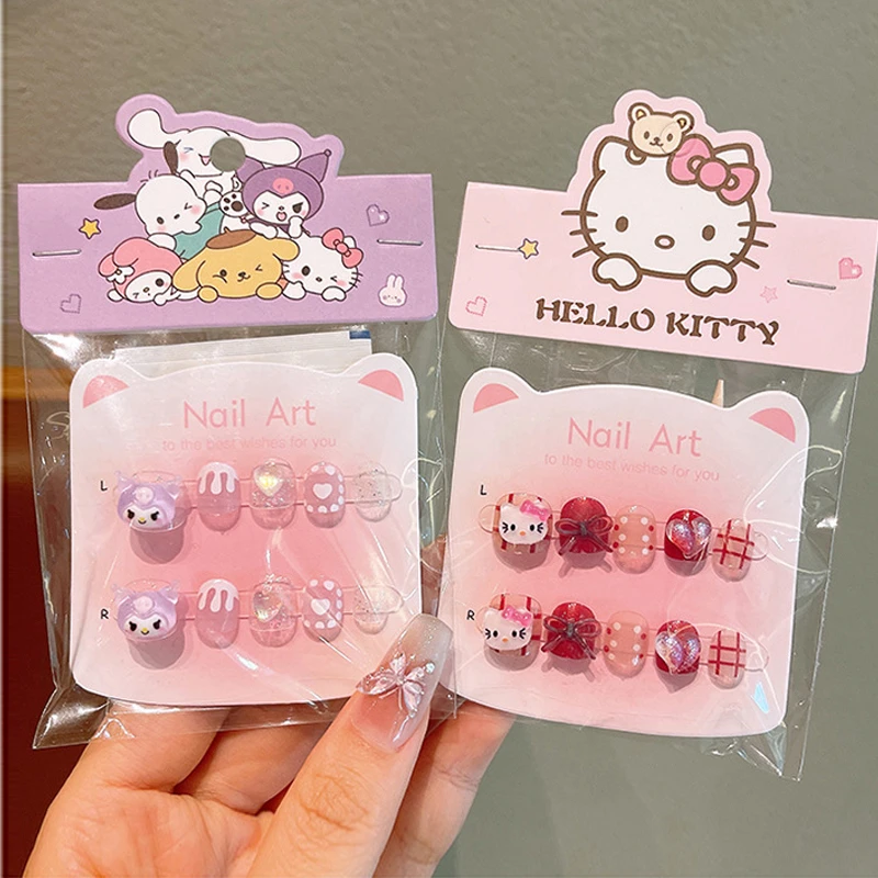 儿童指甲贴卡通宝宝美甲贴片贴纸穿戴甲小女孩可爱玩具新年红礼物