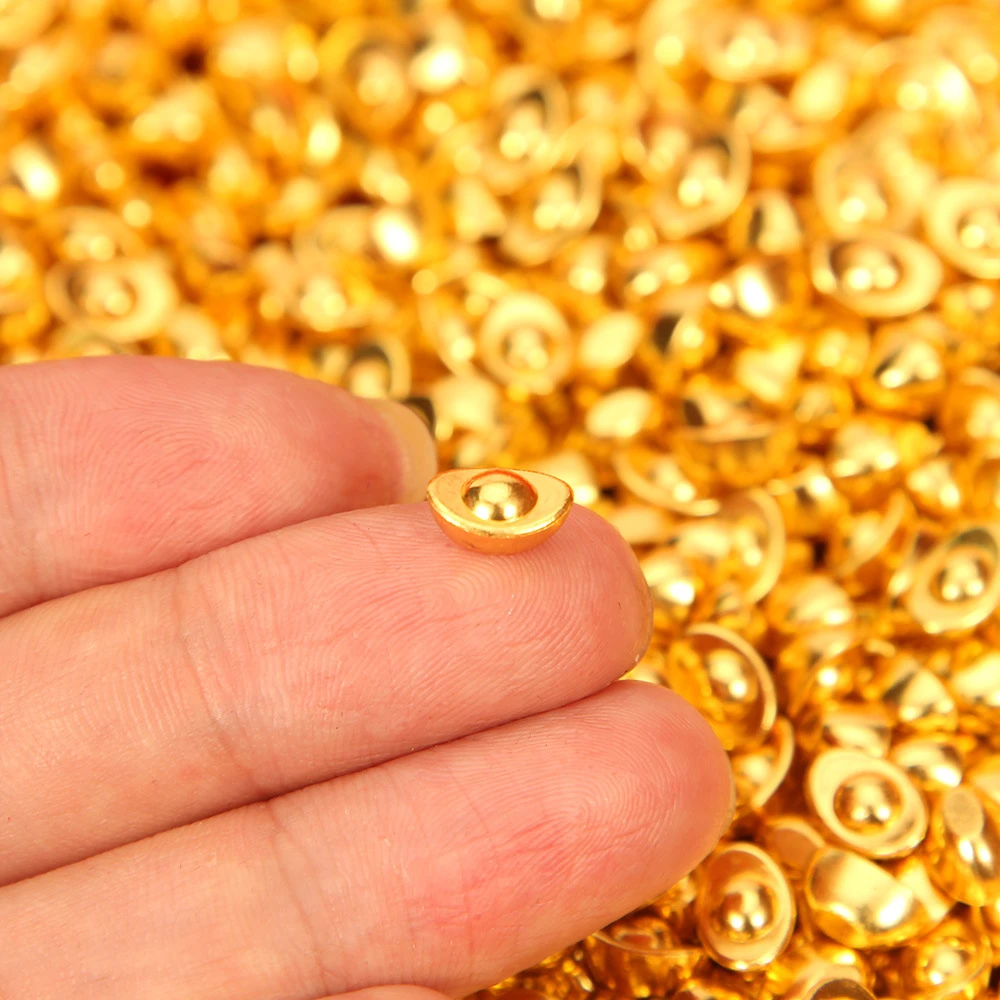 实心仿真迷你金色小元宝聚宝盆专用合金元宝小摆件礼品金属工艺品