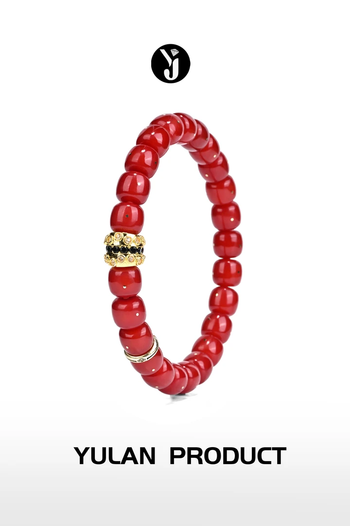 龙虎山钰澜文玩朱供供色工艺菩提根满天星-9*8+马蹄珠搭配款