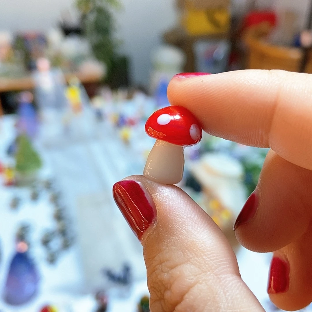 琉璃手工艺品蘑菇