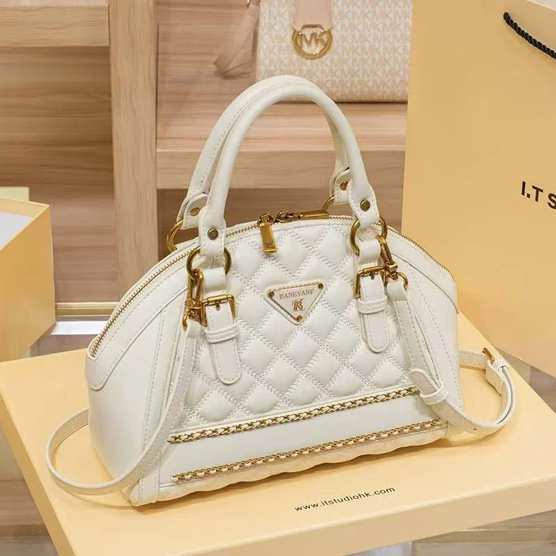 白色手提贝壳包小众高级感大容量单肩斜挎包A0530