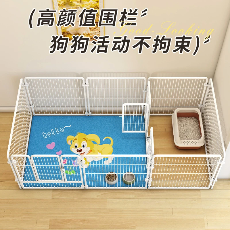 狗狗笼子狗围栏家用室内中大型犬狗笼子宠物栅栏自由组合带隔离门