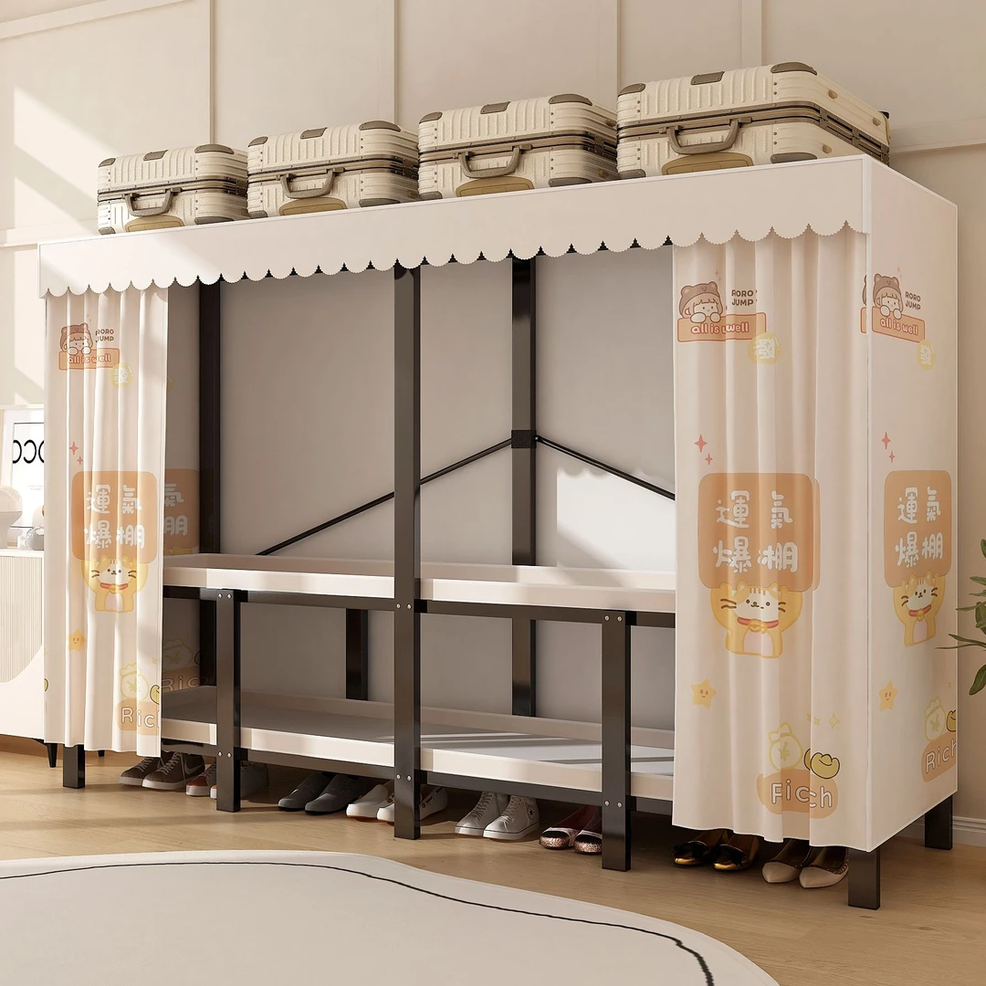 免安装衣柜家用卧室折叠简易布衣柜出租房结实耐用钢架收纳柜衣橱