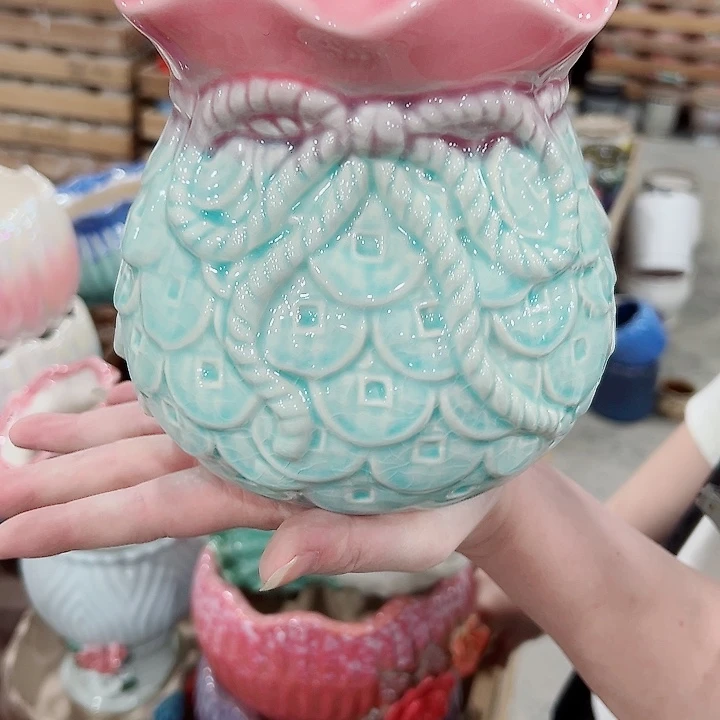 有孔.凑满10元发货多肉陶瓷花盆！