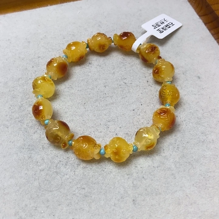 蜜蜡未镶嵌裸石手串