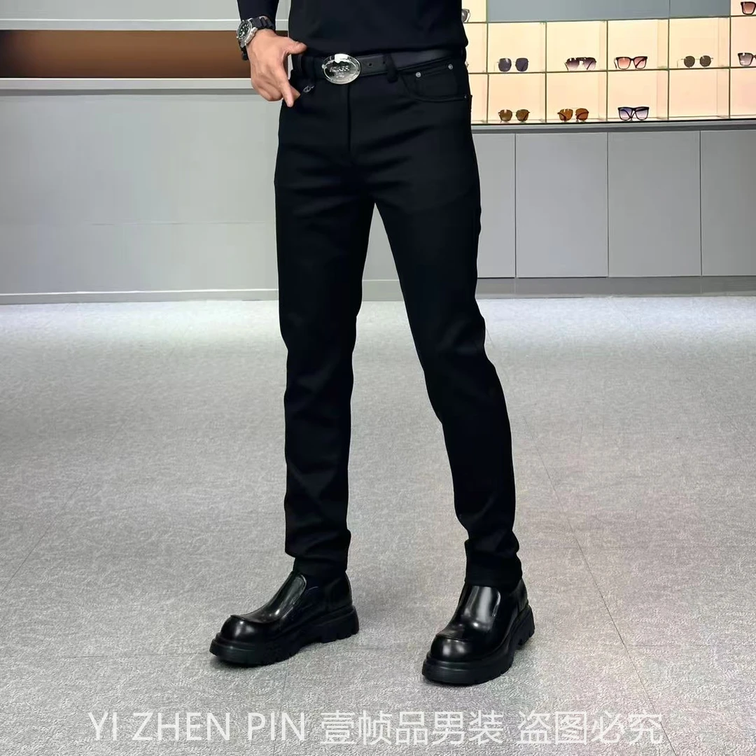 【壹帧品】杰尼亞防褪色第五代加厚休闲牛仔裤显瘦高弹修身冬季男裤