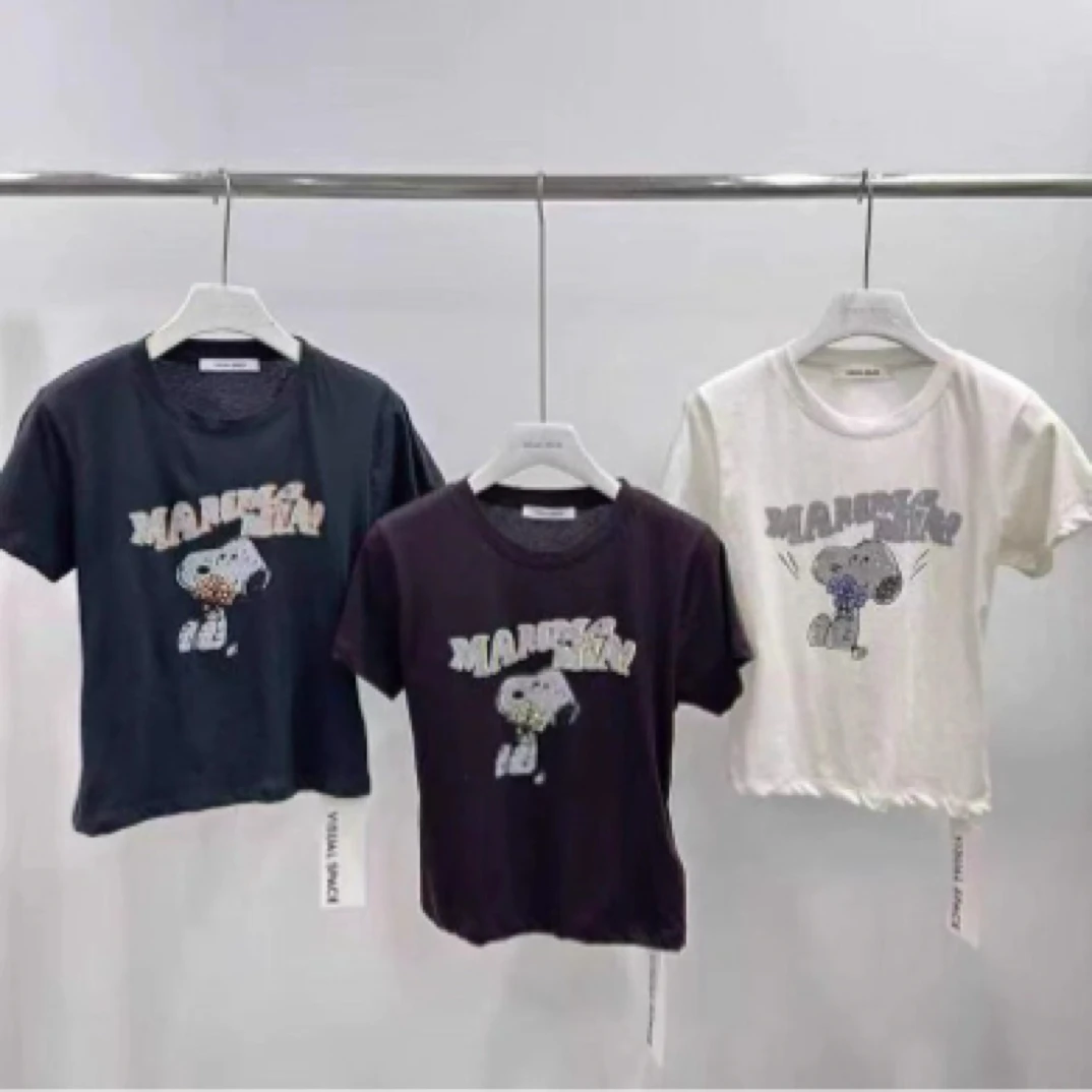 韩国东大门2025夏款visual space女卡通百搭史努比印花短袖T恤