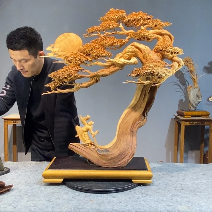 深***龙柏木木雕工艺品摆件