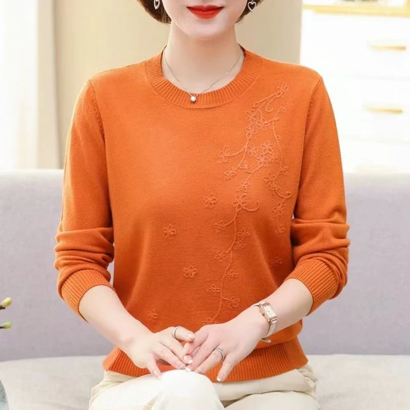 8637 妈妈款时尚圆领针织上衣 三楼 新