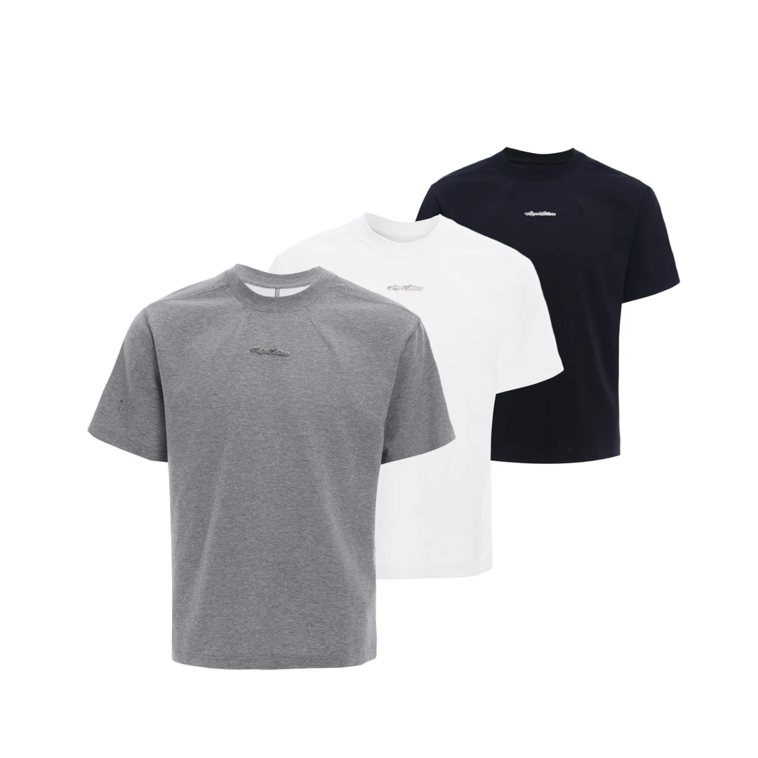 ArguE CulturE 空气层重磅纯色圆领T恤打底百搭 boxy版型正肩短袖